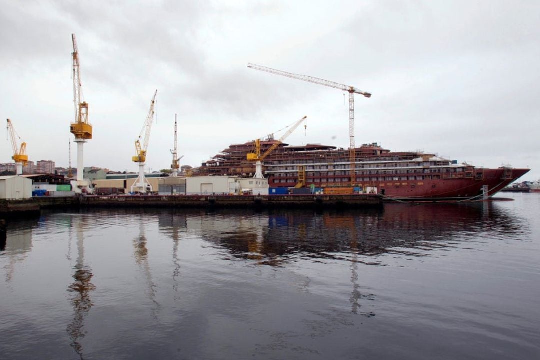 Construcción del buque Evrima en el astillero Barreras de Vigo. 