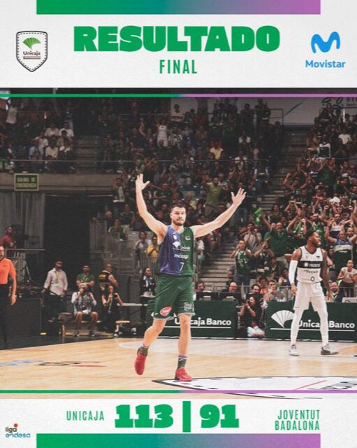 El Unicaja venció holgadamente al Joventut