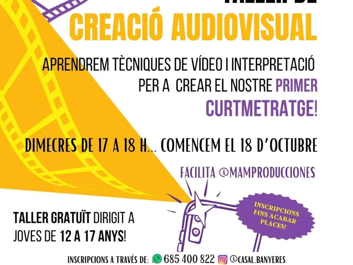 Juventud organiza en Banyeres de Mariola un taller de creación audiovisual
