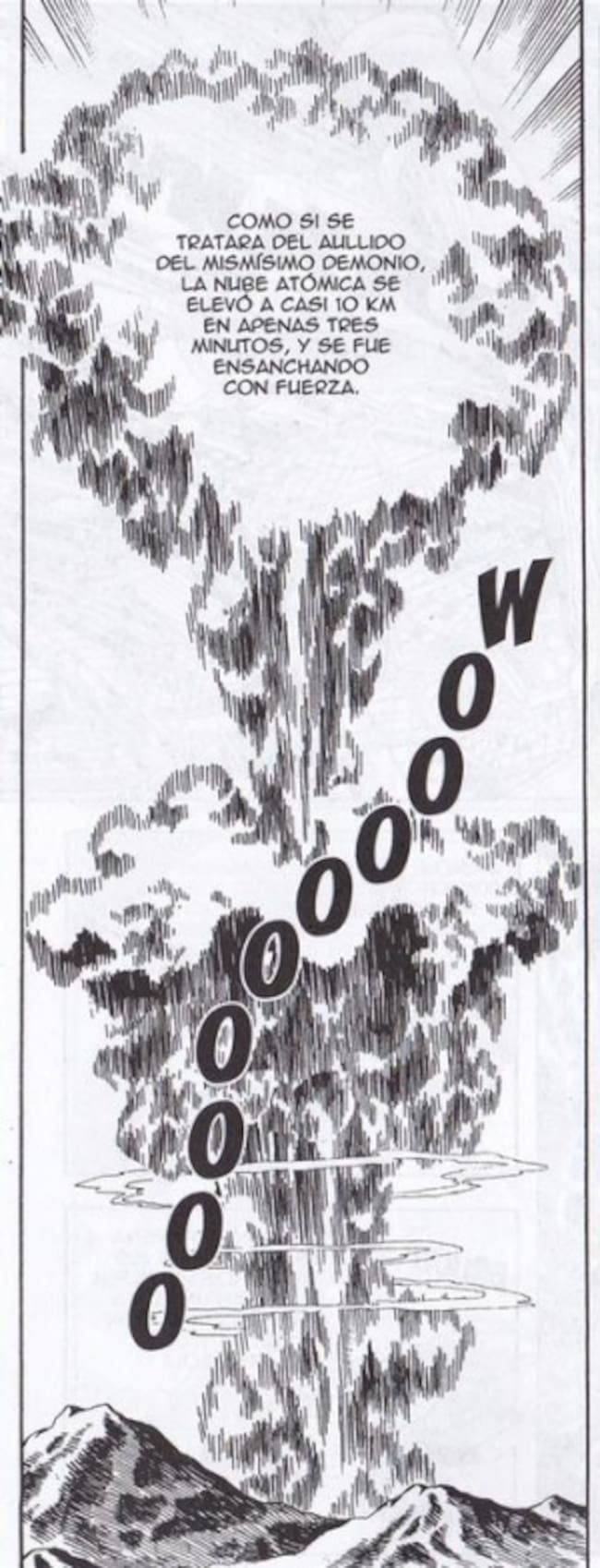 Viñeta de la explosión de la bomba sobre Hiroshima según Keiji Nakazawa