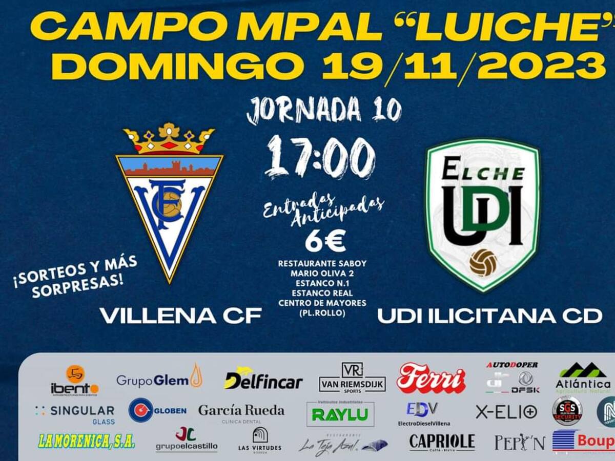 El Villena CF juega en casa este domingo. Recibirá al Carrús UD ilicitana, en el Luiche