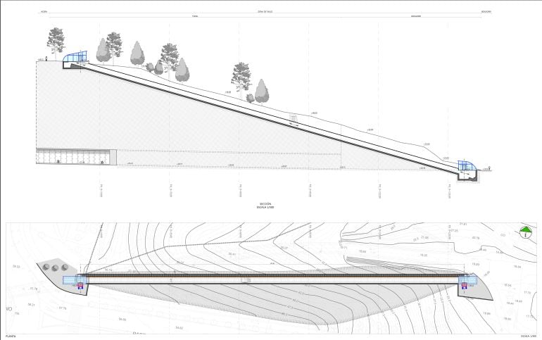 Los planos del proyecto para la construcción de los ascensores