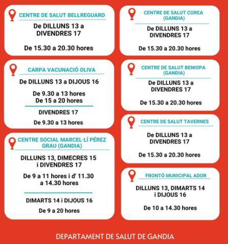 Calendario para la vacunación de los mayores de 60 años