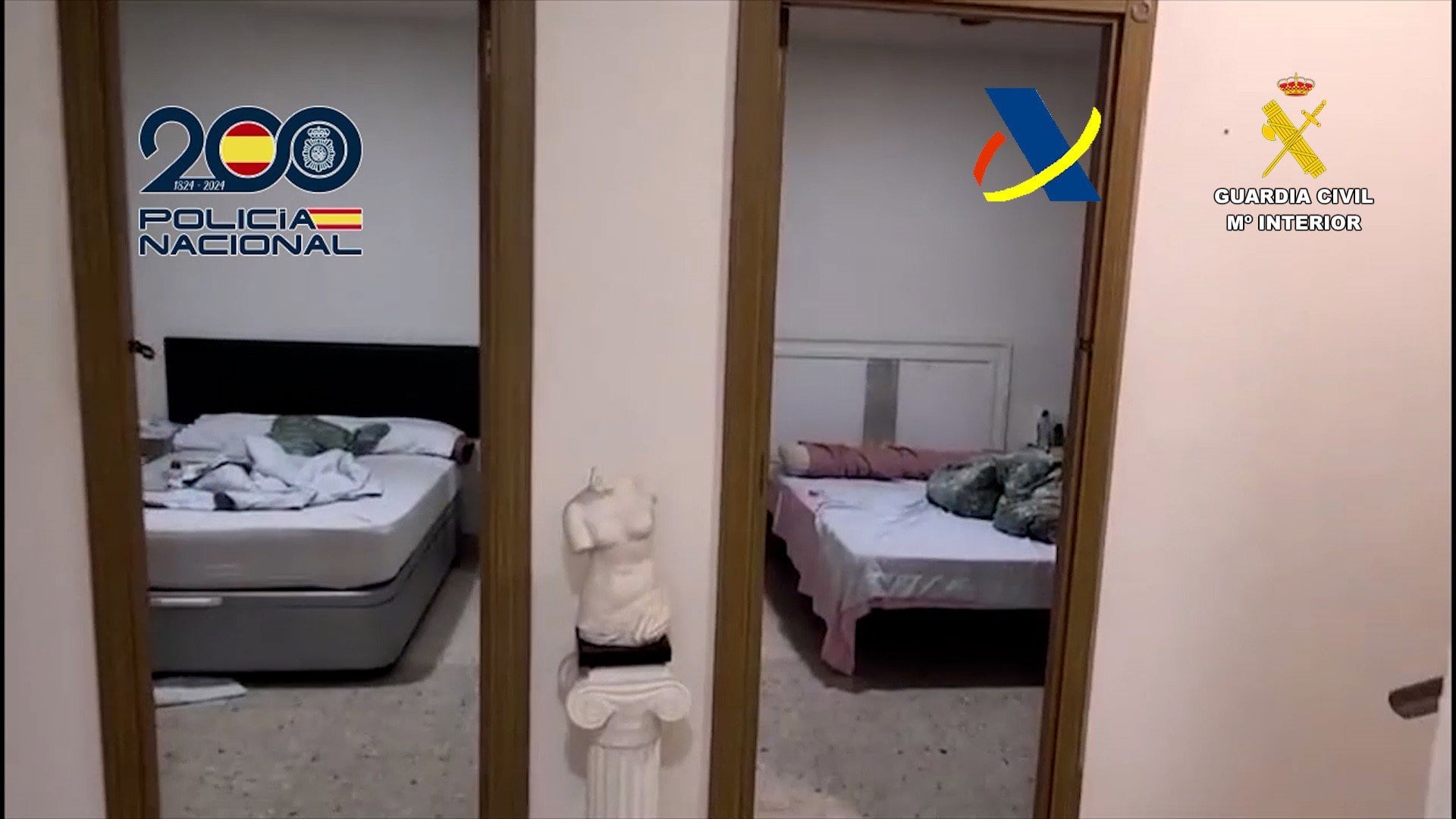 Imagen de una de las viviendas registradas durante la operación policial