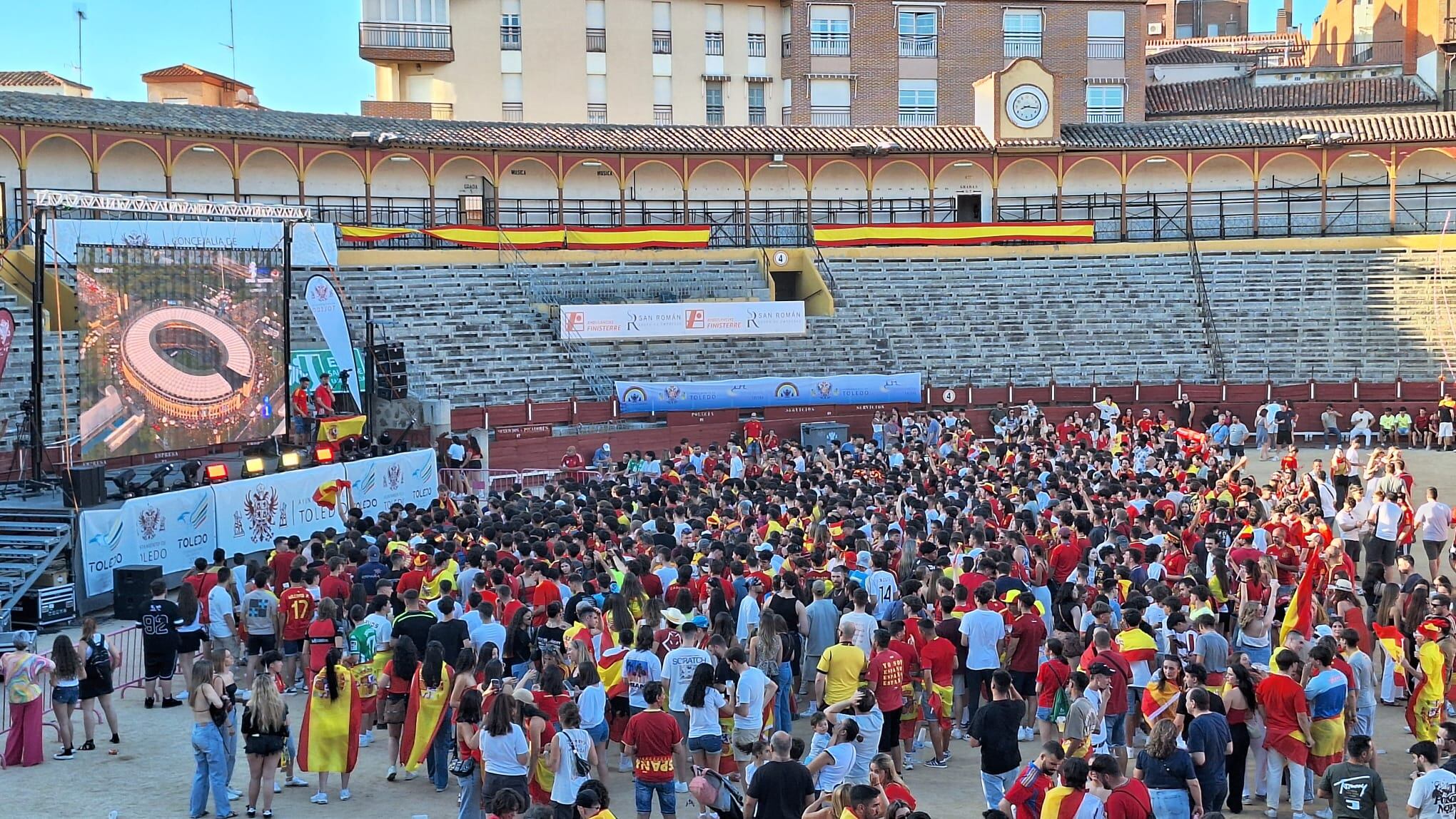 Pantalla gigante para ver la final de la Eurocopa en la Plaza de Toros de Toledo