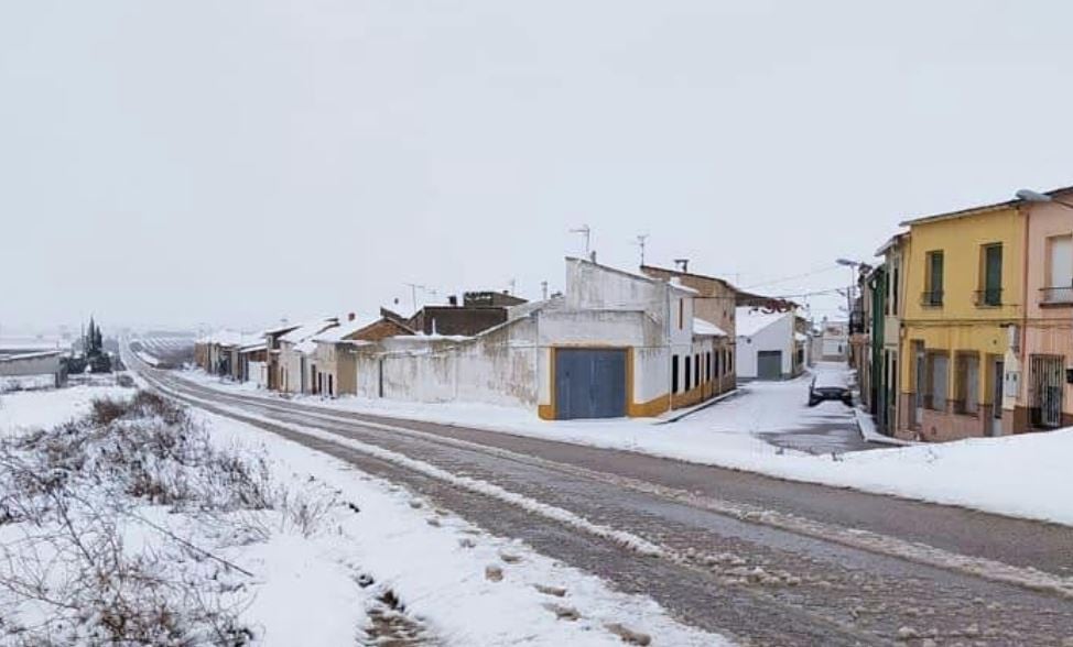 Nevada en Casas del Olmo, en Villagarcía del Llano (Cuenca).