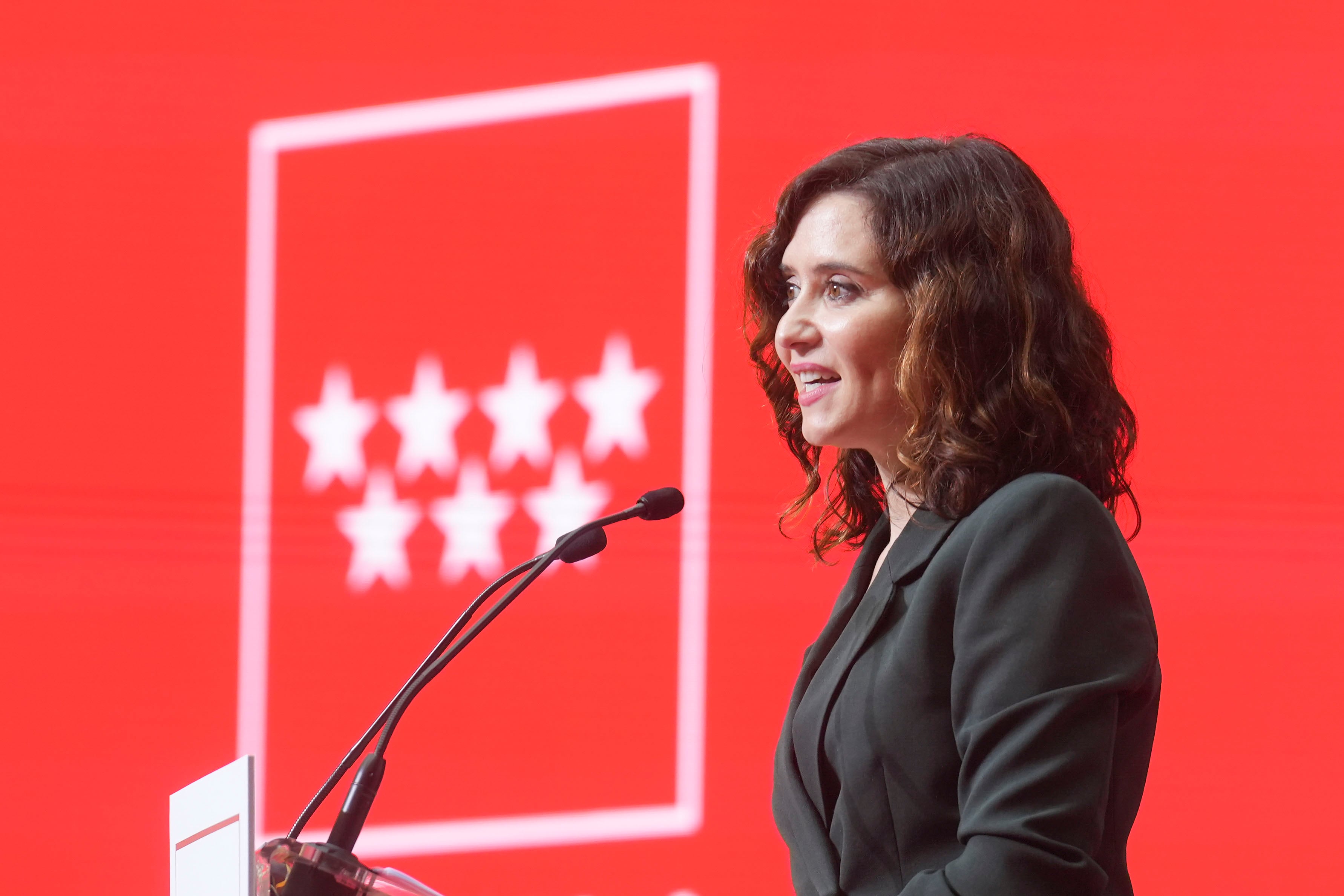 La presidenta de la Comunidad de Madrid, Isabel Díaz Ayuso, interviene en la entrega de los Premios 7 Estrellas del Deporte de la Comunidad de Madrid