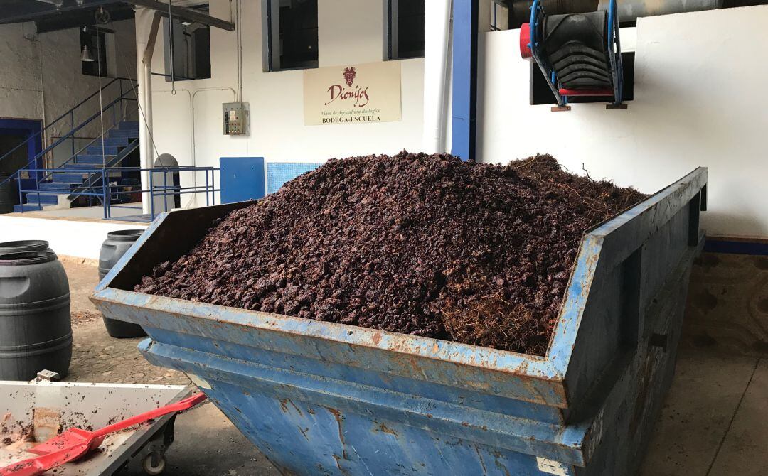 Zona de recepción de uva en una de las bodegas de Valdepeñas (Ciudad Real)