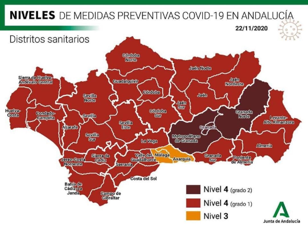 El nuevo mapa sanitario de Andalucía.