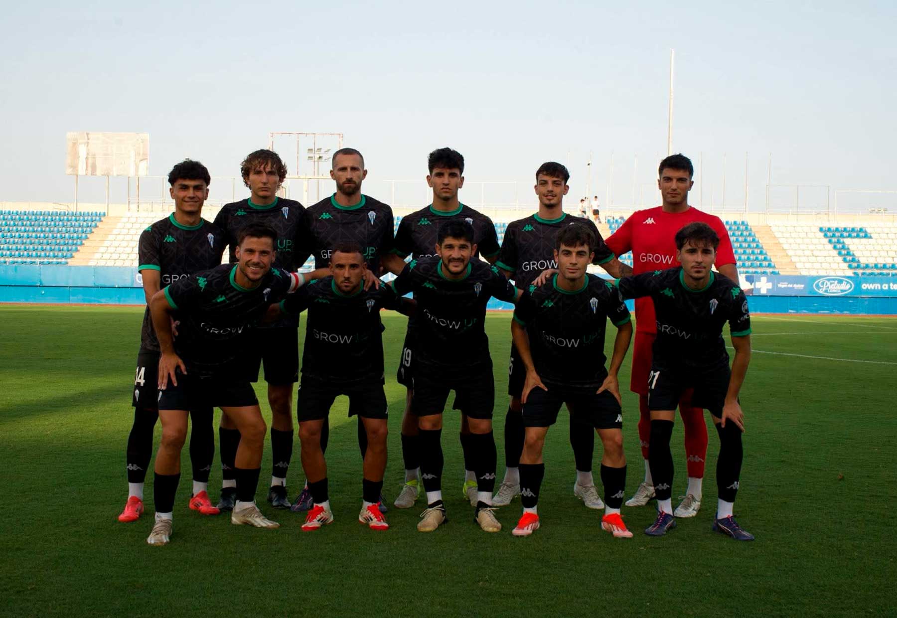 Imagen del once inicial que ha presentado Fran Alcoy en su partido amistoso en el campo del Lorca Deportiva