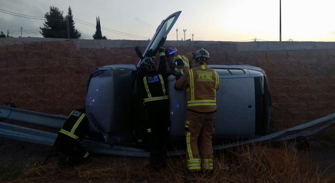 Imagen del accidente de tráfico registrado en Lorca