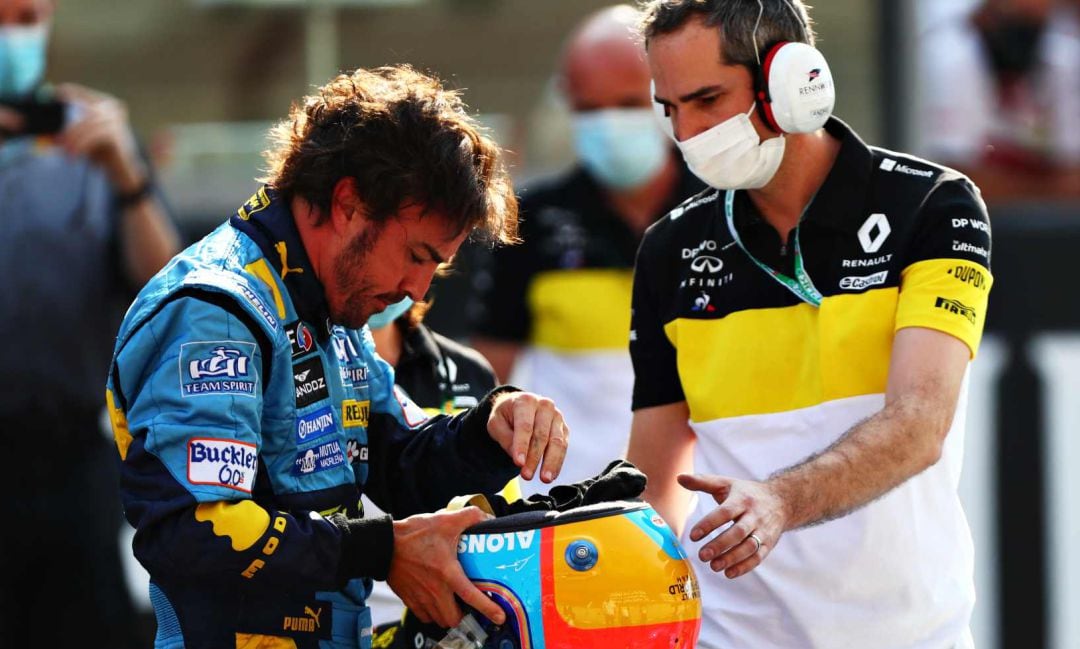 Fernando Alonso, en los test que hizo hace unos meses con el antiguo Renault.