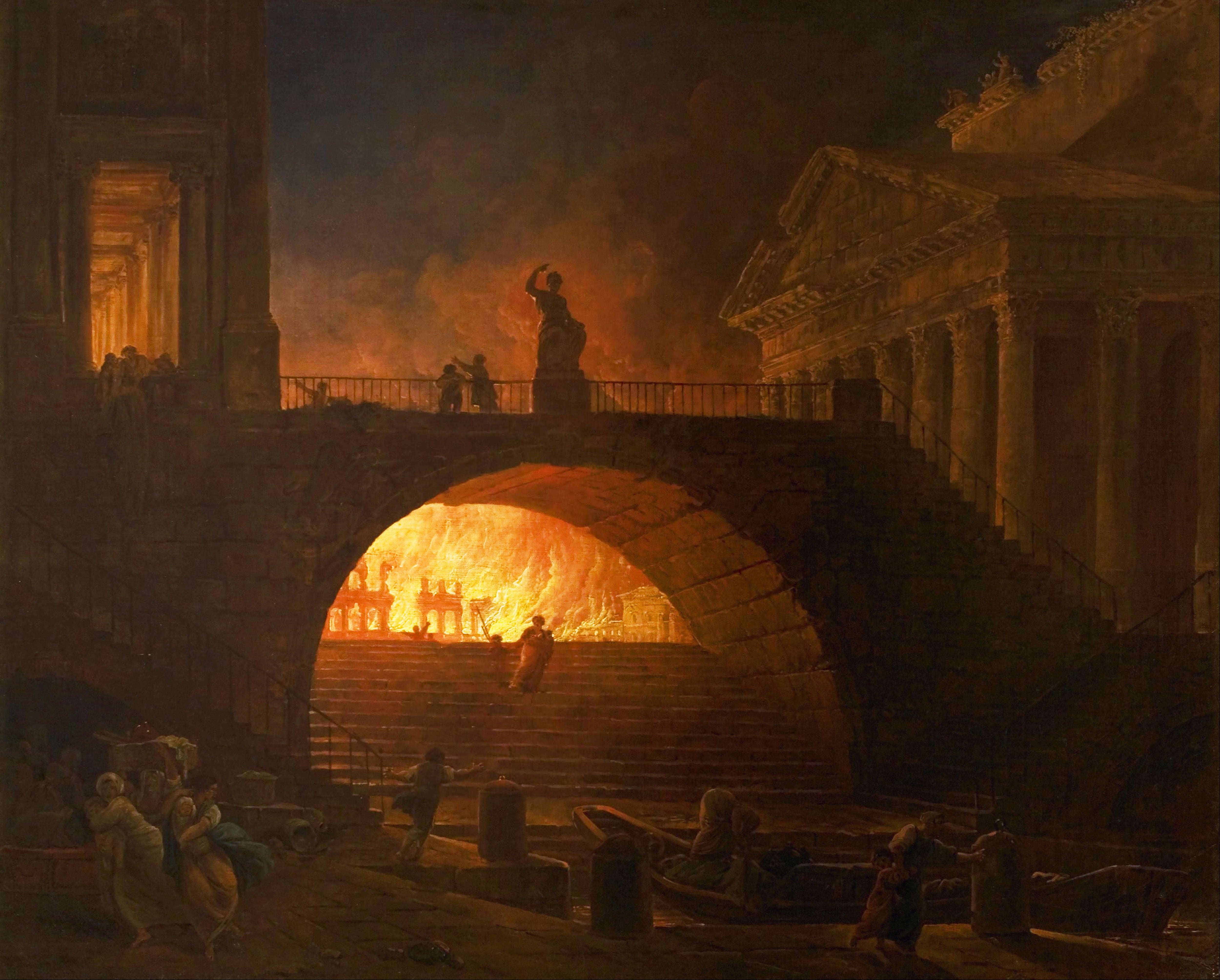 'El incendio de Roma', de Hubert Robert (Museum of Modern Art Andre Malraux, Le Havre).