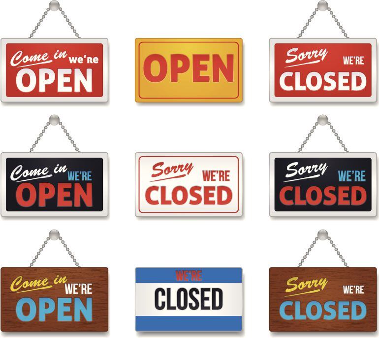 Carteles de abierto y cerrado