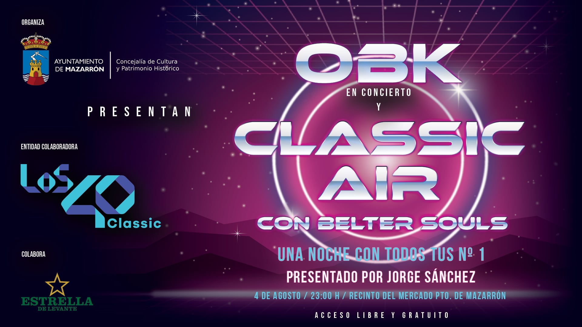 Noche de éxitos con LOS40 Classic en Mazarrón