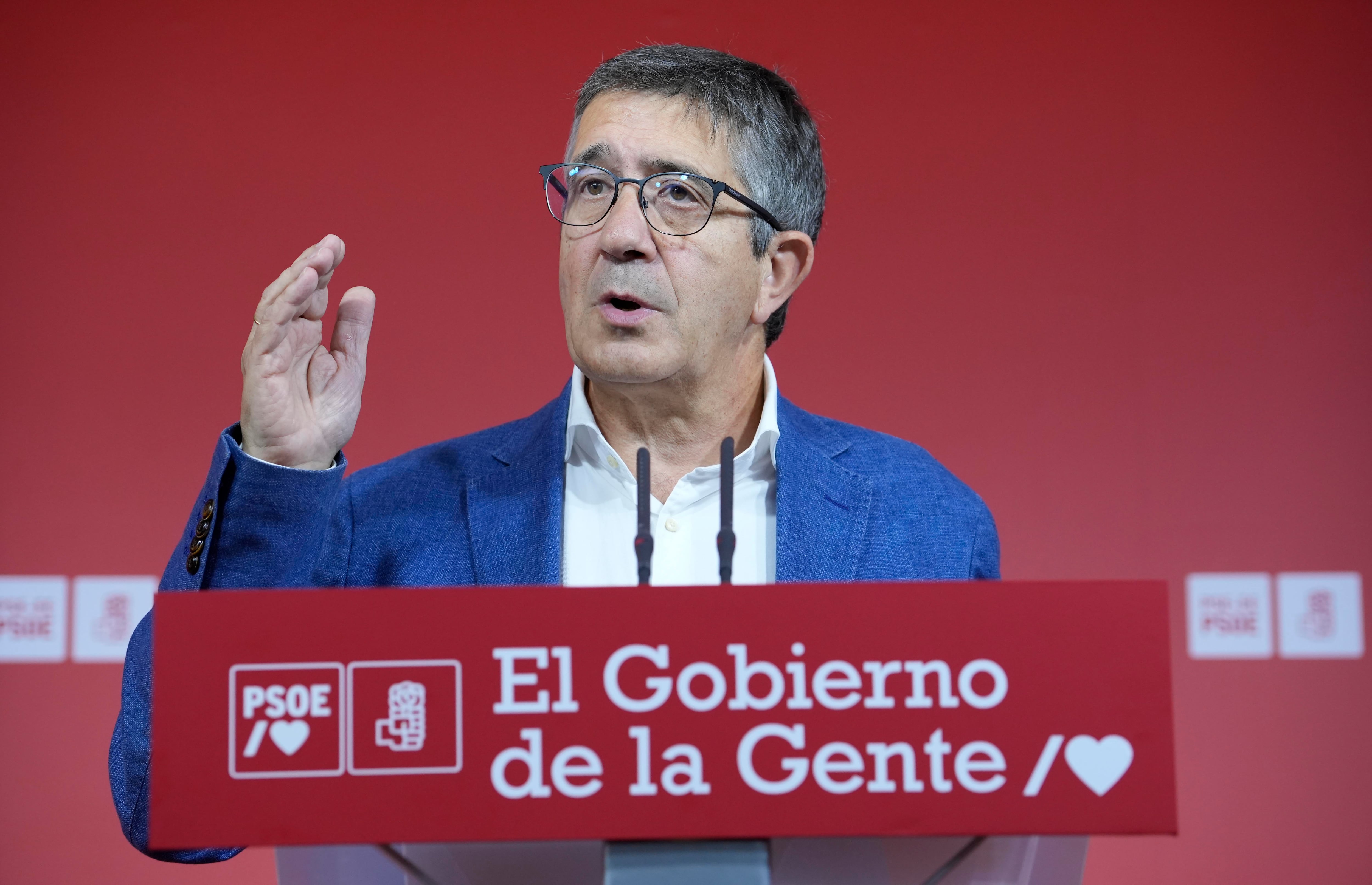 Patxi López en un acto del PSOE en Bilbao.