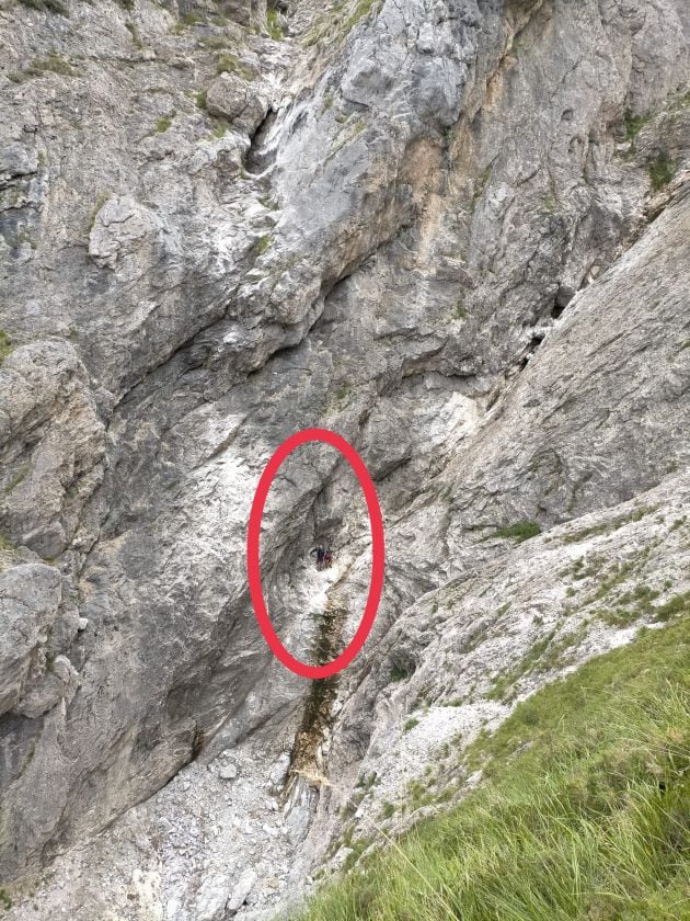 Zona en la que han sido encontrados los dos montañeros cántabros en Picos de Europa.