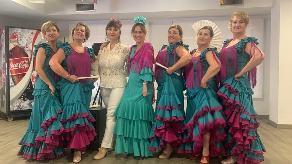 Las componentes de la asociación &#039;De Corazón Flamenco&#039; en su última actuación en una residencia de Ciudad Real