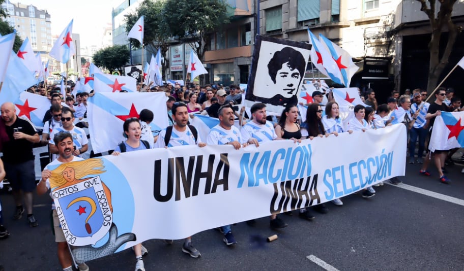 Manifestación en favor de la Selección Galega