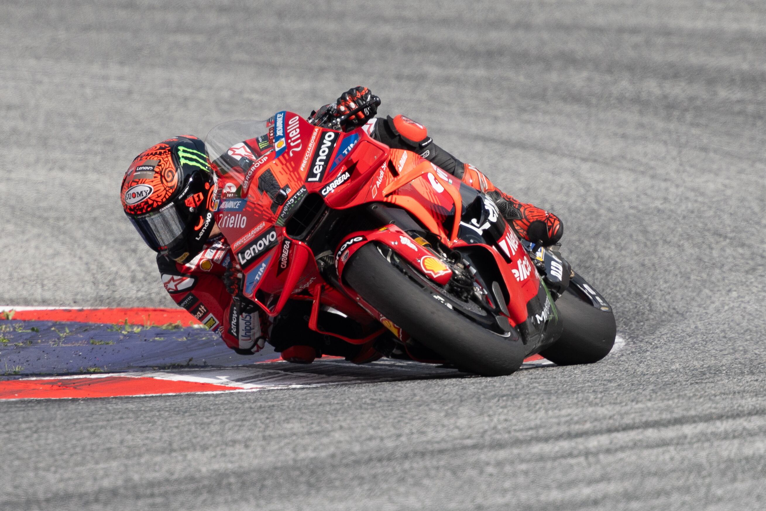 Spielberg (Austria), 17/08/2024.- Italian Francesco Bagnaia of Ducati Lenovo Team in action during the qualifying of the Motorcycling Grand Prix of Austria at the Red Bull Ring in Spielberg, Austria, 17 August 2024. The Motorcycling Grand Prix of Austria takes place from 16 to 18 August 2024. (Motociclismo, Ciclismo, Francia) EFE/EPA/JOHANN GRODER
