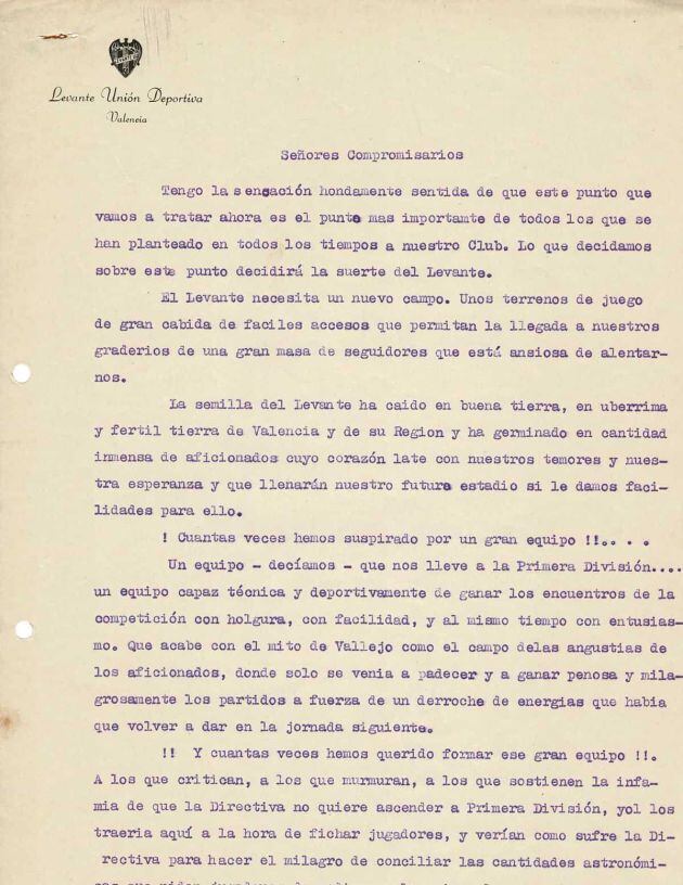 Antonio Román apuesta por la construcción de un nuevo campo en 1959