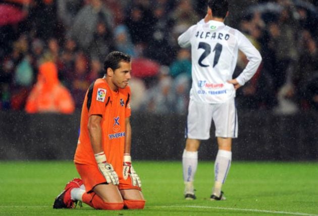 Sergio Aragoneses, en un partido con el Tenerife.