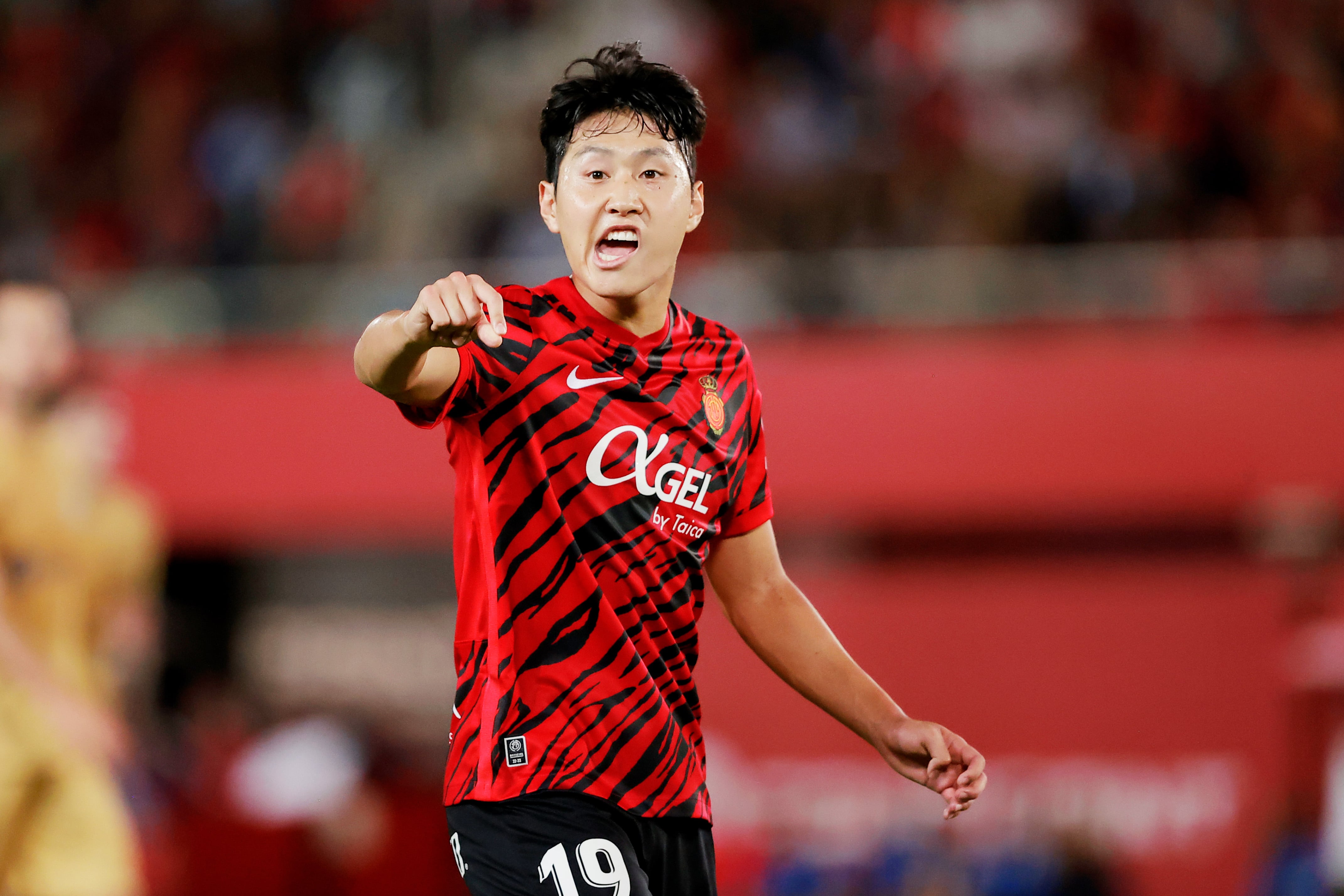 Kang In Lee, durante el partido entre el RCD Mallorca y el FC Barcelona.