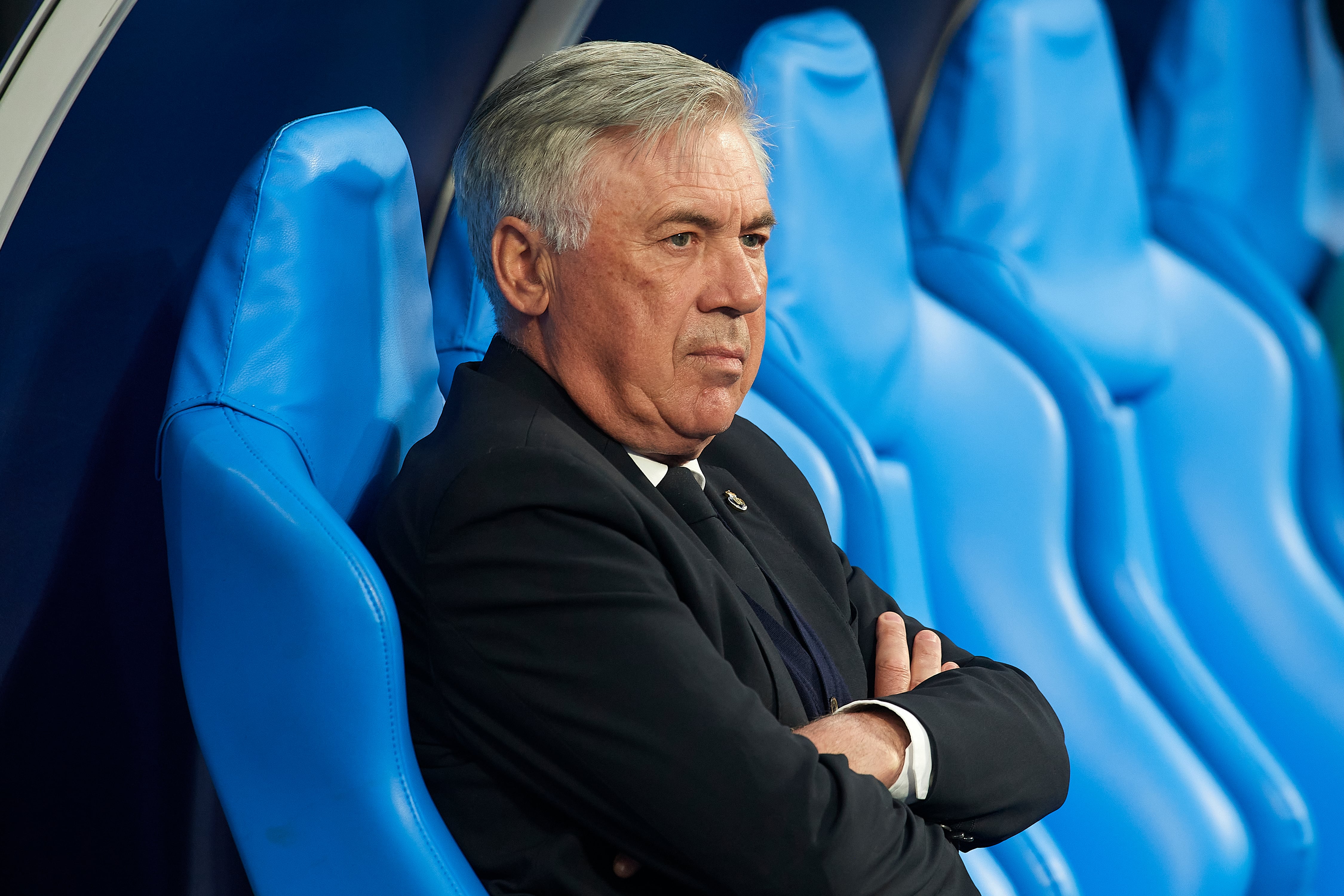 Carlo Ancelotti, en un partido del Real Madrid