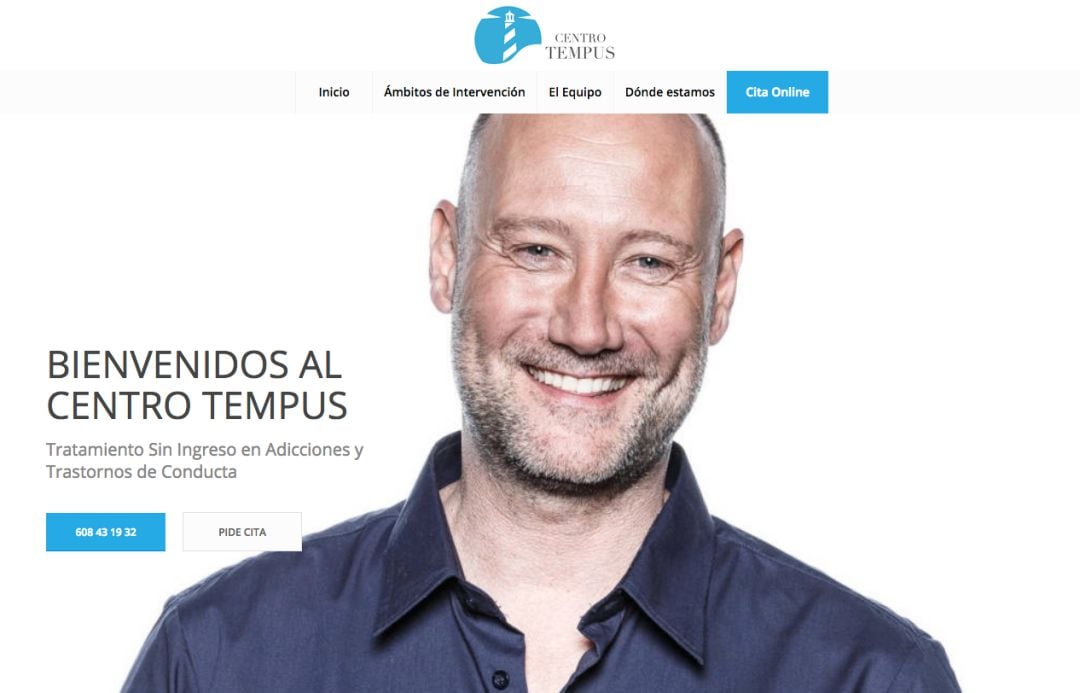 Foto de Pedro García Aguado con la que se publicita el Centro Tempus