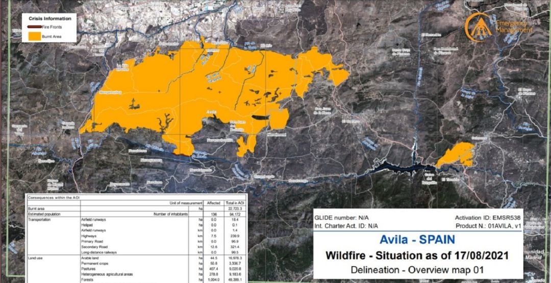 Perímetro del incendio