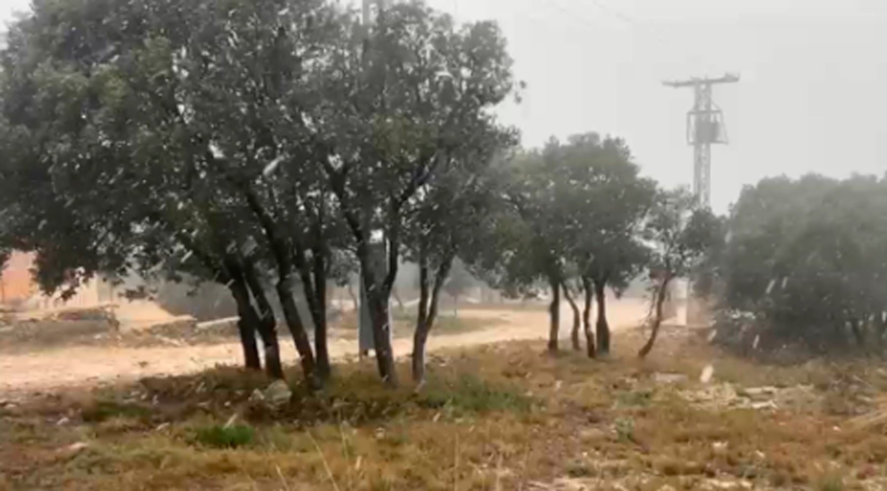 Imagen del Pou de la Neu de la Carrasqueta con algunos copos de nieve