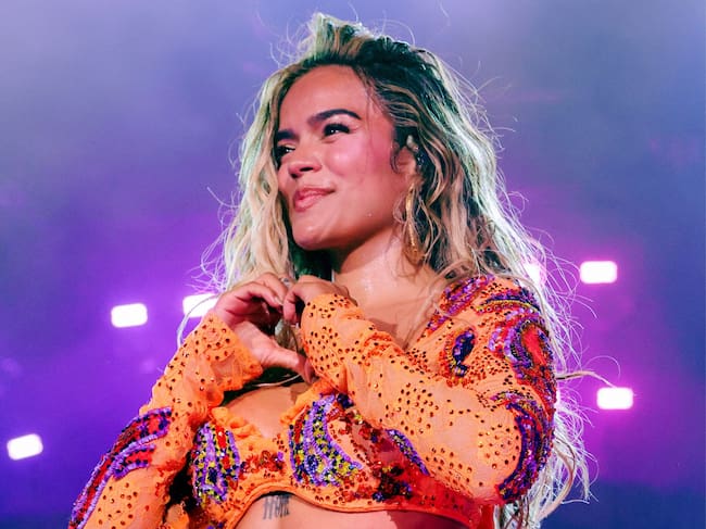 La cantante colombiana Karol G en el escenario de Coachella durante el tercer día del segundo fin de semana de Coachella 2026 el 19 de abril de 2026