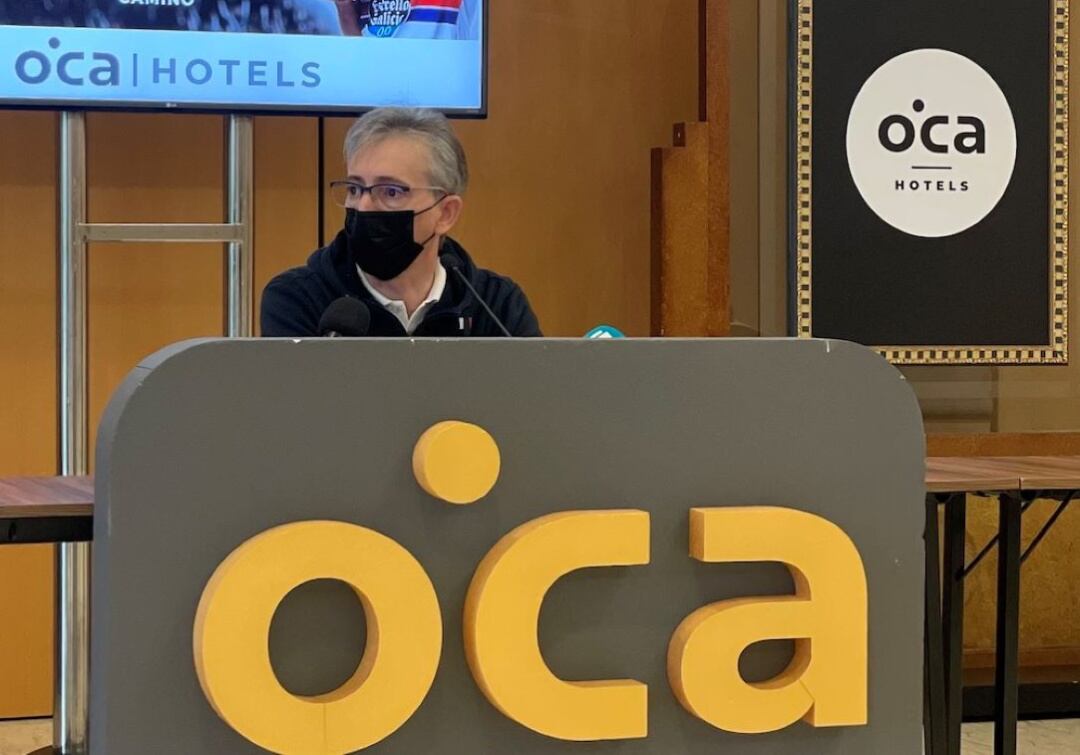 Moncho Fernández durante la rueda de prensa celebrada en el Hotel Oca Puerta del Camino