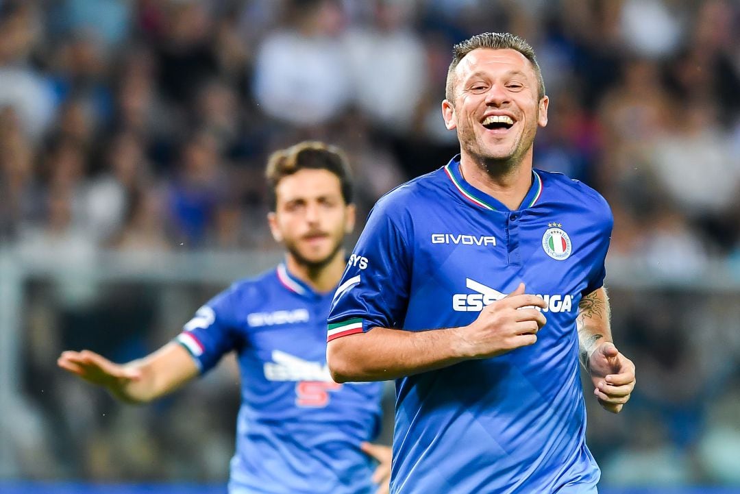 Antonio Cassano, en un partido benéfico.