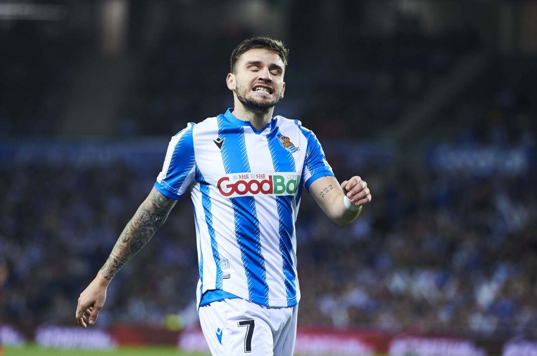 Portu se lamenta de una ocasión fallada contra el Mirandés