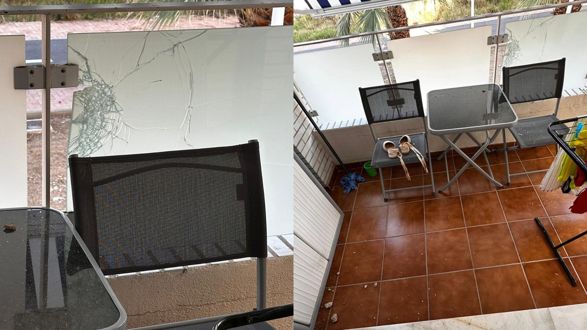 El balcón de la edil ha quedado destrozado tras recibir un ataque con piedras durante la madrugada del martes