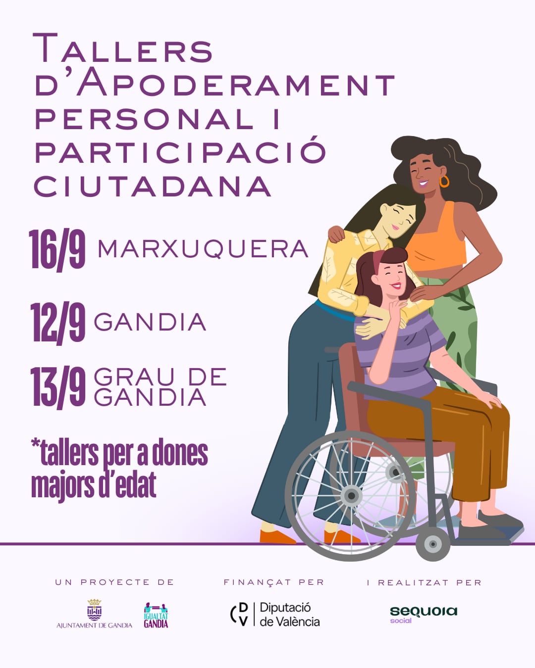 Cartel anunciador de los fórum para mujeres de Gandia.