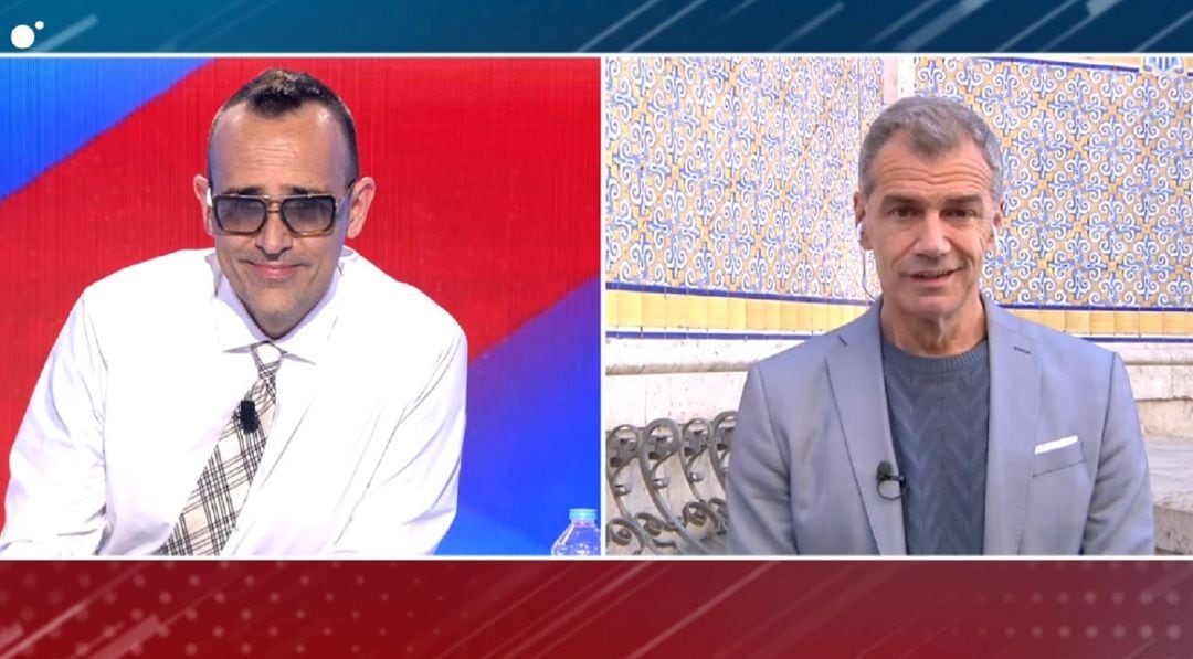 Toni Cantó durante la entrevista con Risto Mejide en &#039;Todo es mentira&#039;, programa de Cuatro del que ha aceptado ser colaborador