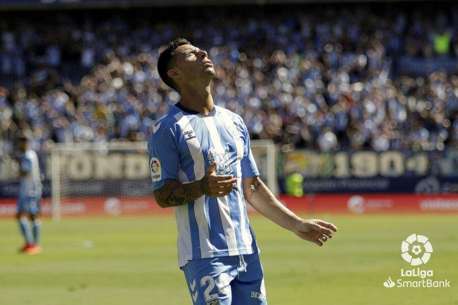 El delantero del Málaga Rubén Castro no pudo marcar en la derrota ante el Albacete