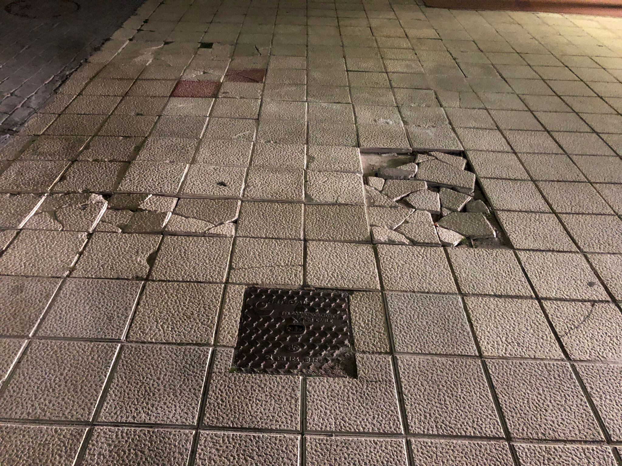 Situación de la acera antes del arreglo