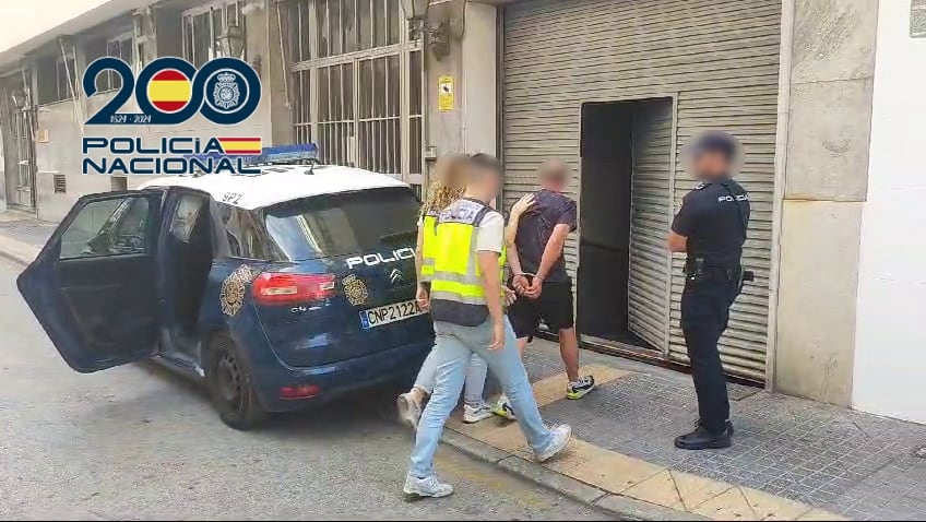 Imagen de la detención del fugitivo en Benidorm. Foto: Policía Nacional