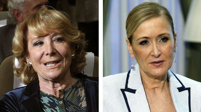 GRA392. MADRID, 06/03/2015.- Combo de imágenes de archivo de Esperanza Aguirre (i) y Cristina Cifuentes (d), candidatas a la Alcaldía de Madrid y a la Presidencia de esta comunidad autónoma, respectivamente, después de que el Comité Electoral Nacional del PP aprobase hoy su designación. EFE/