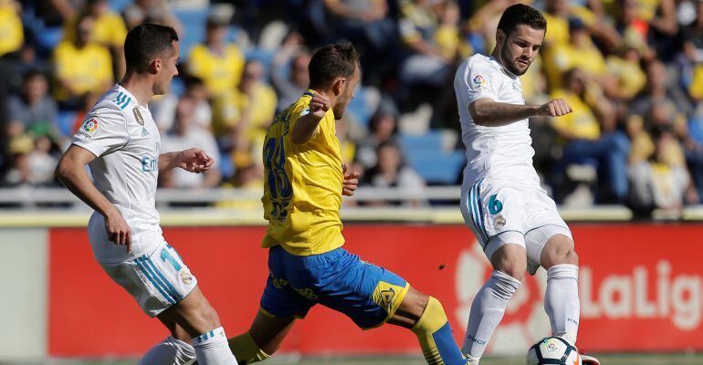 Nacho, durante el partido ante la UD Las Palmas