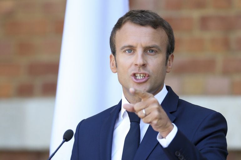 Emmanuel Macron en una rueda de prensa.