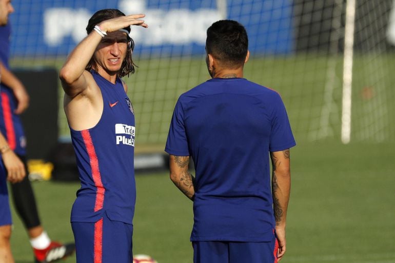 Filipe Luis, durante un entrenamiento