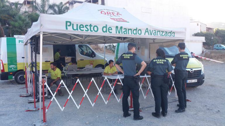 Puesto de mando en una operación del Servicios de Emergencias 112 Andalucía