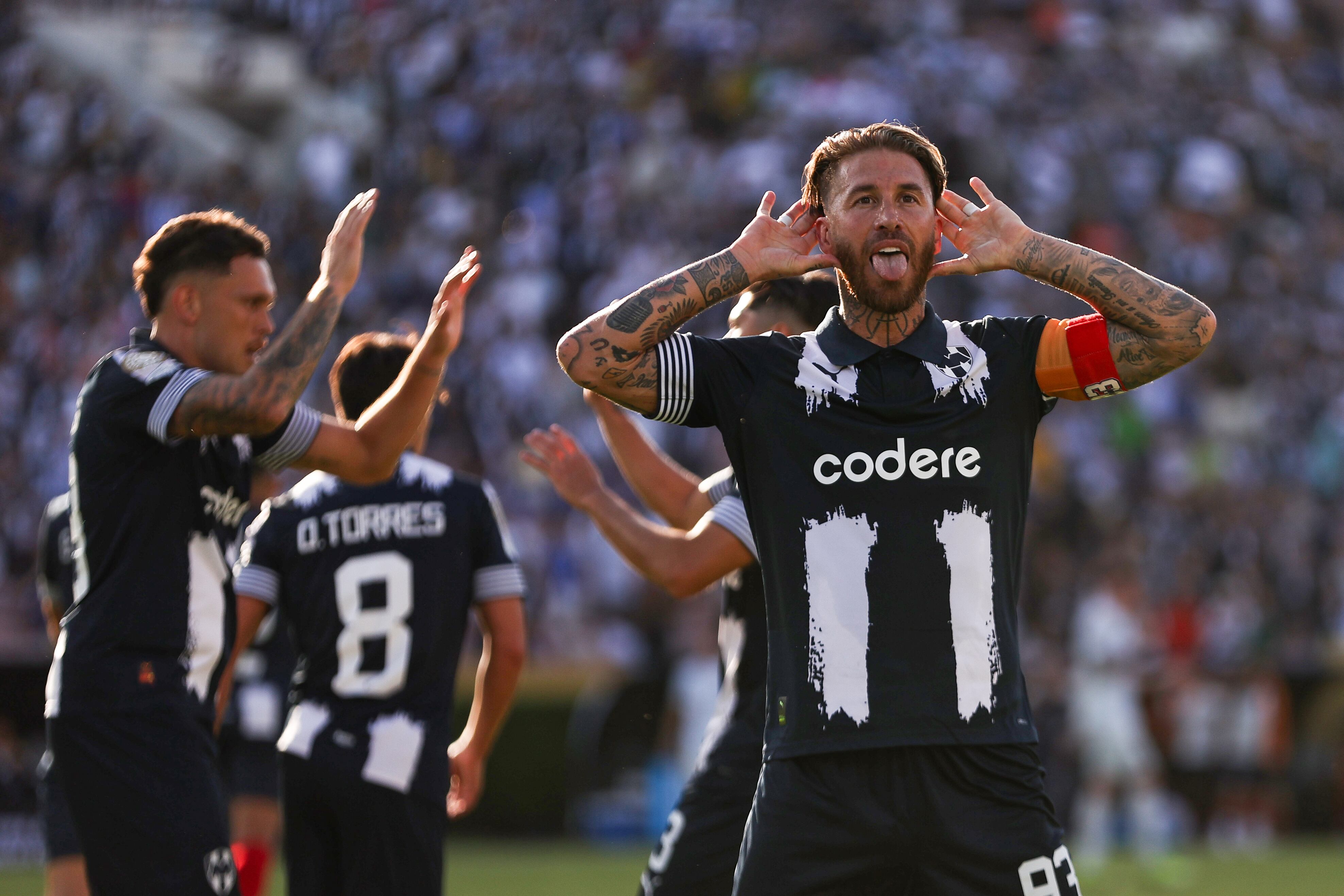 Sergio Ramos celebra su gol con el Monterrey en el Mundial de Clubes