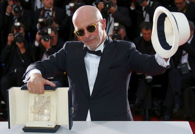 El director Jacques Audiard, Palma de Oro del festival de Cannes con su película &quot;Dheepan&quot;.