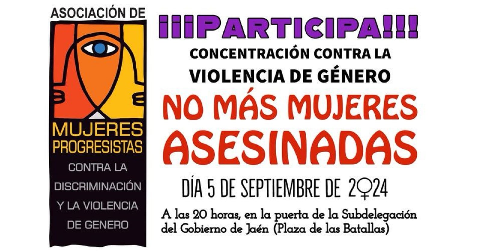 Cartel de la concentración contra la violencia de género en Jaén.