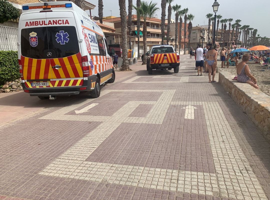 Lugar del incidente en la Playa del Espejo de Los Alcázares